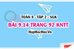 Bài 9.14 trang 92 Toán 8 Tập 2 Kết nối tri thức